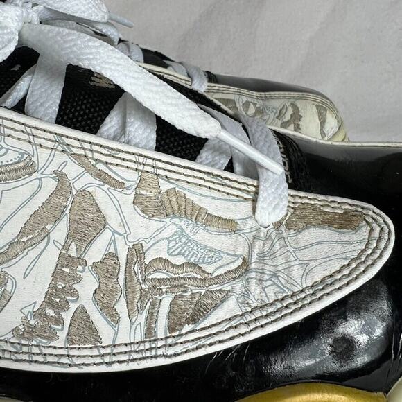 Nike Jordan Sneakers Mens 11.5 Dub Zero Black and White Gold Trim 311046-005 - Picture 7 of 16